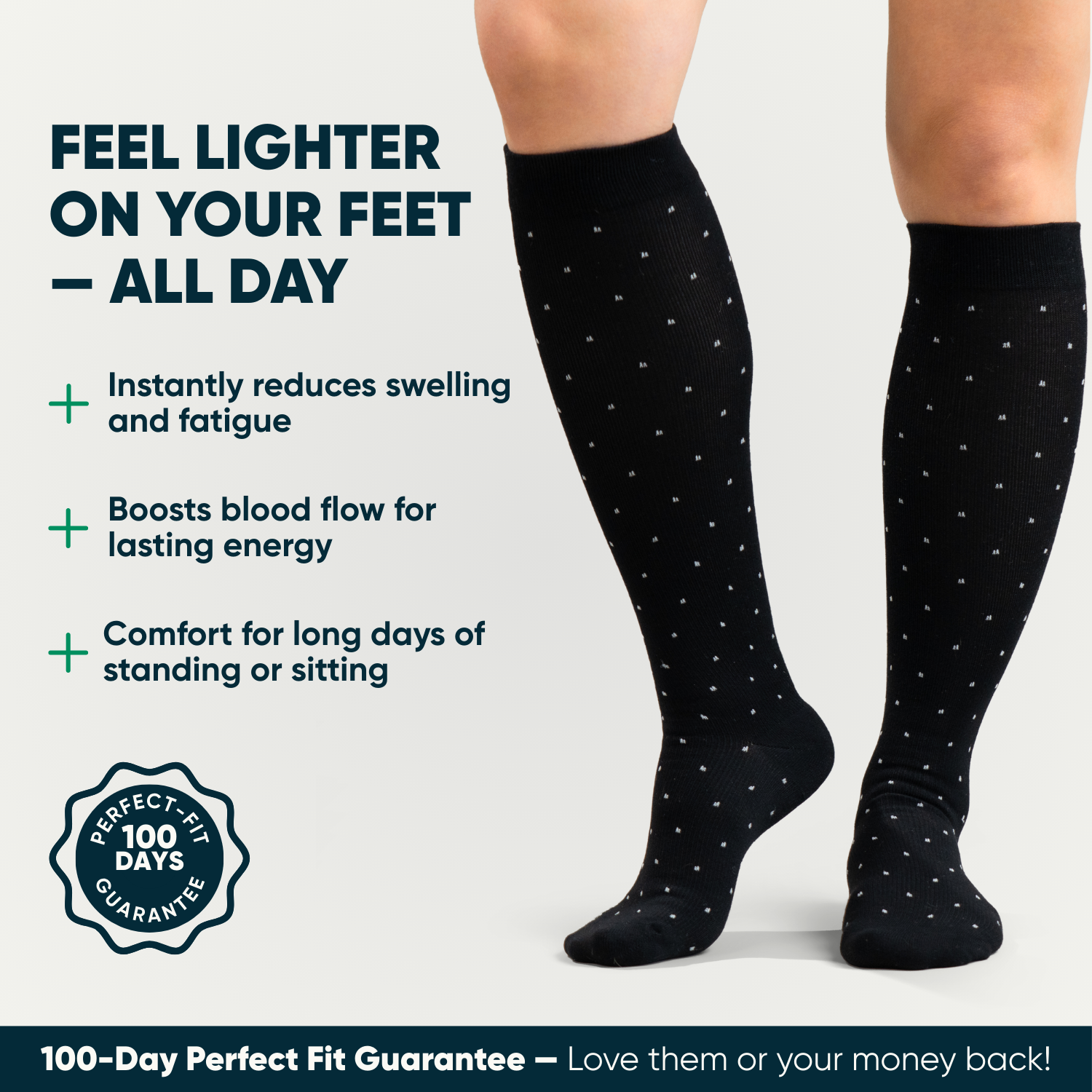 Black Dot Compression Socks