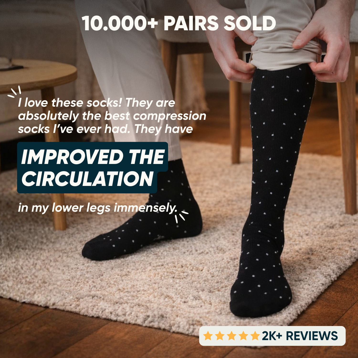 Black Dot Compression Socks