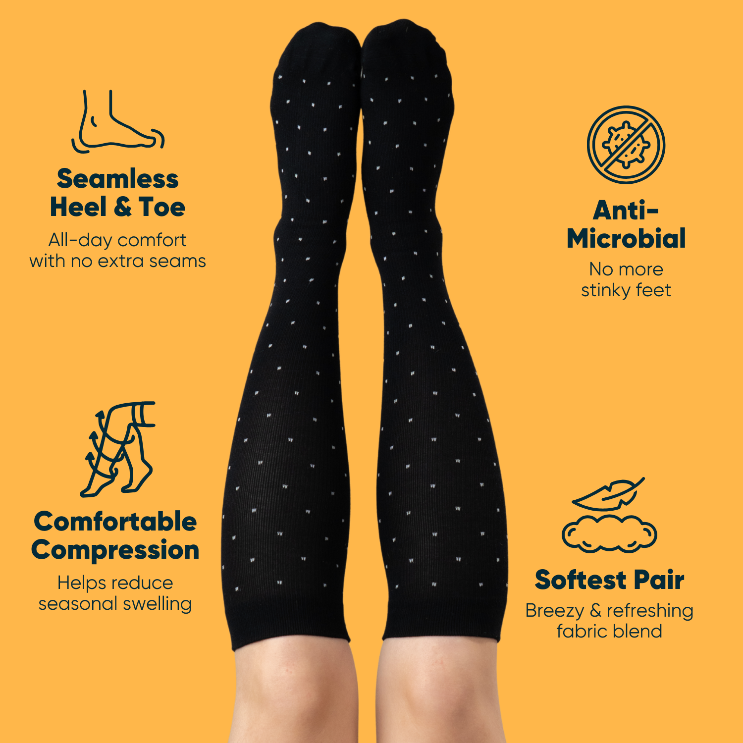 Black Dot Compression Socks
