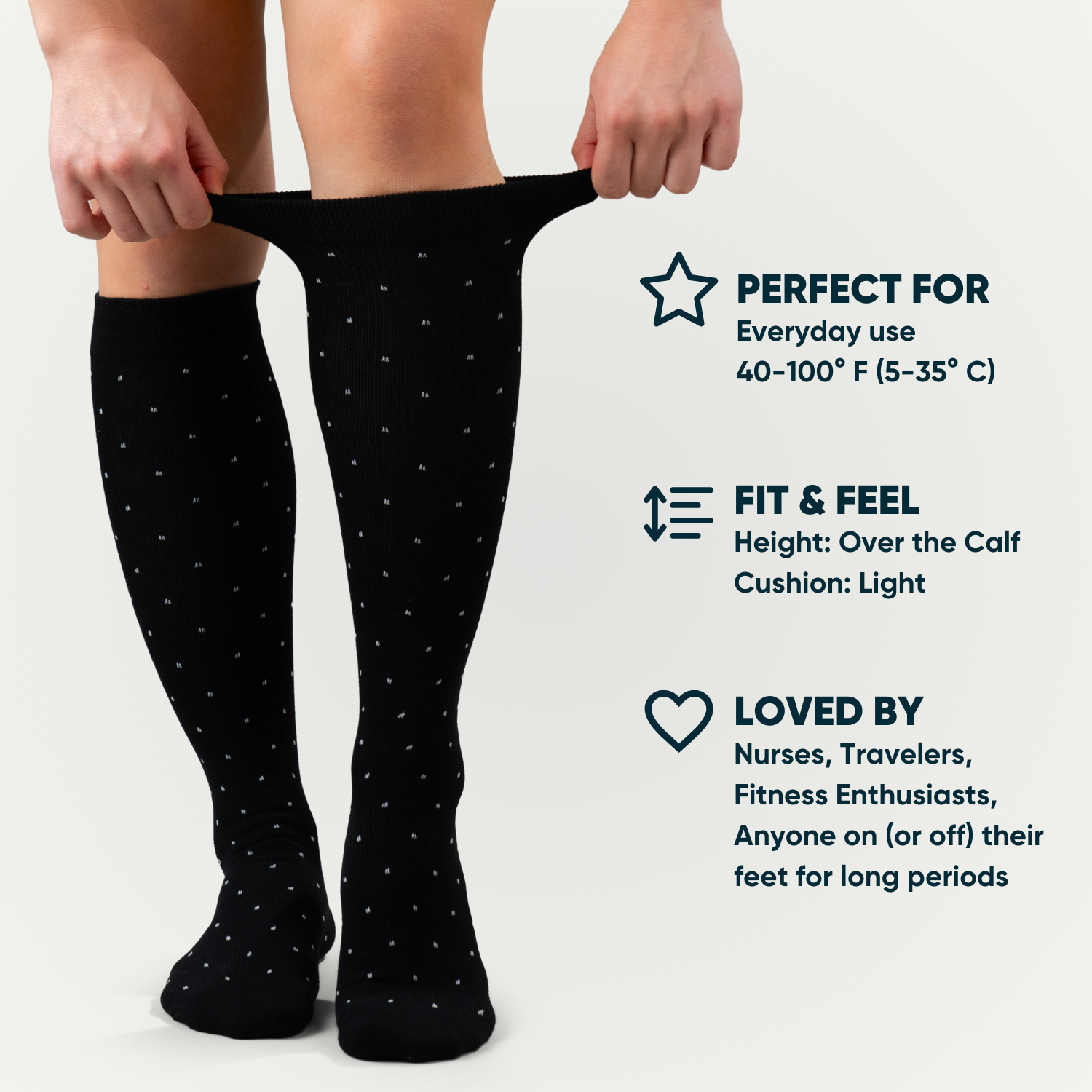 Black Dot Compression Socks