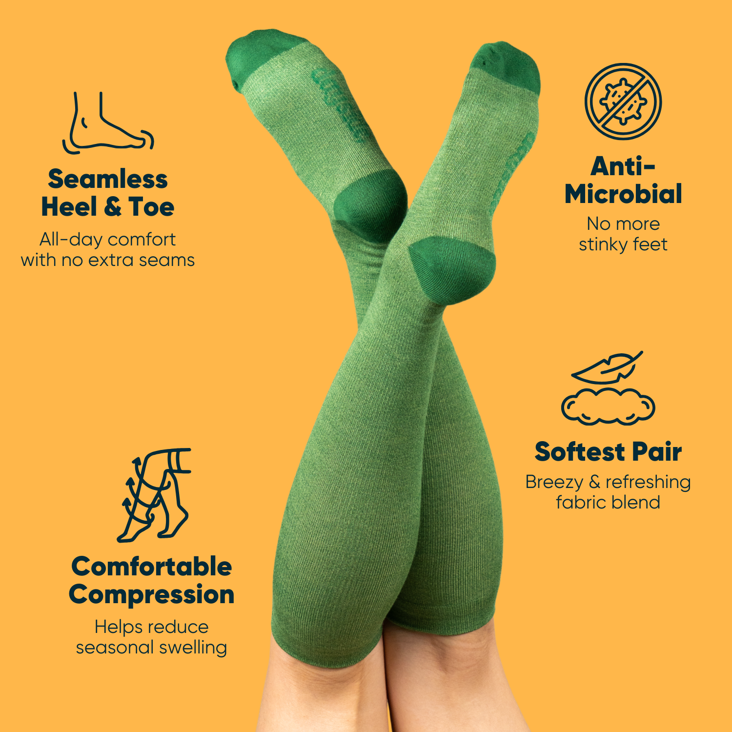 Pine Spiral Compression Socks