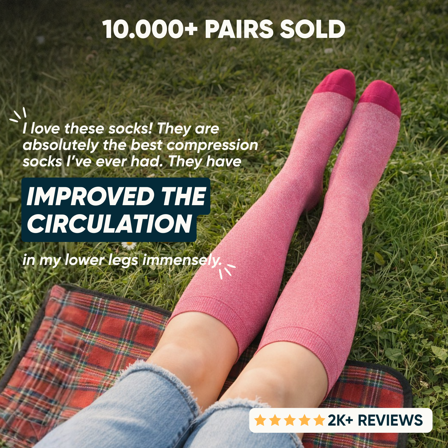 Ruby Spiral Compression Socks