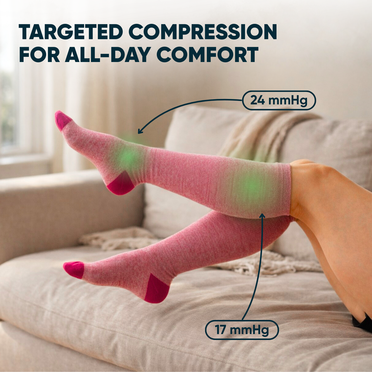 Ruby Spiral Compression Socks