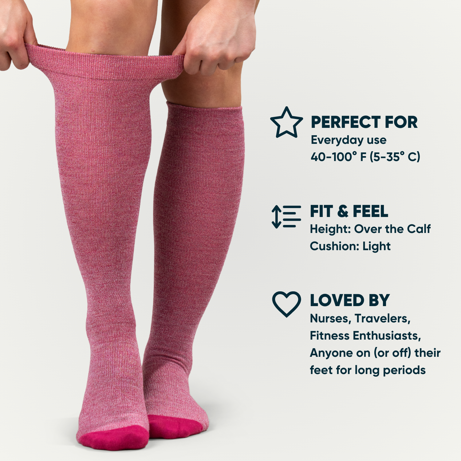 Ruby Spiral Compression Socks